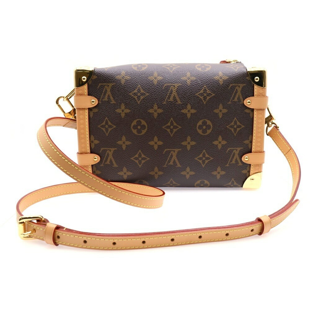 Louis Vuitton Trunk Monogram Brown Shoulder Bag Brown Side Leather Leather